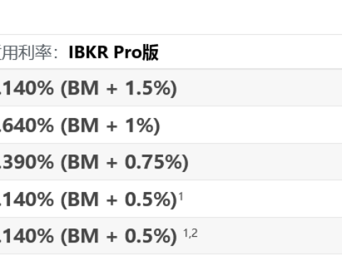 盈透证券（IBKR）融资利率详细介绍