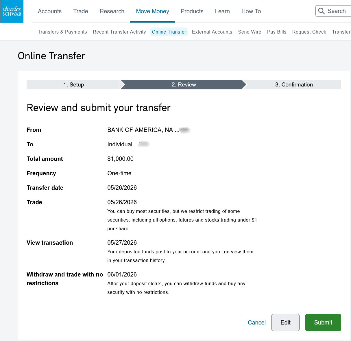 Charles Schwab Review - 口袋开户 - 2026最新港美股开户指南 | 盈透必贝第一证券 | 美股券商推荐 嘉信理财Charles Schwab美国银行卡ACH入金教程