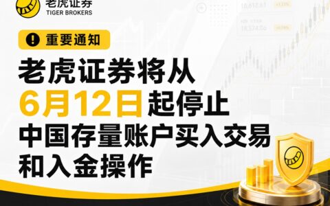 老虎证券将从6月12日起停止中国存量账户买入交易和入金操作